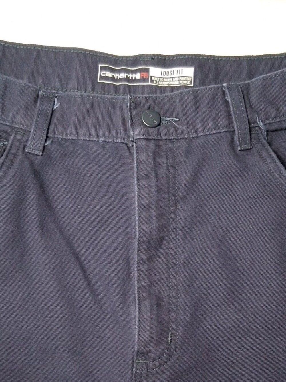 Carhartt FR Pants 36x32 Loose Fit Actual Size Blue Mid Weight Canvas CAT 2 2112 - Picture 11 of 16